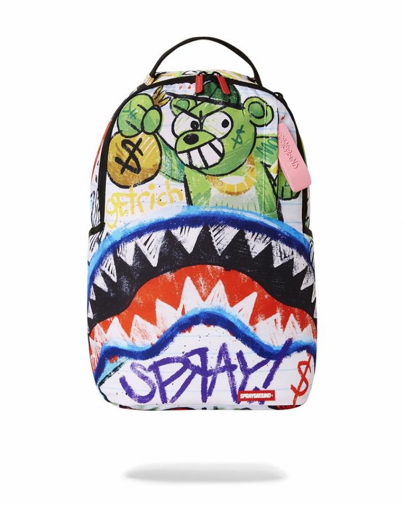 Multicolor Men\'s Sprayground Crunch Time Backpacks | YLIO02137