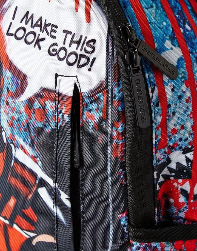 Multicolor Men's Sprayground Deadpool Painting Deadpool Backpacks | FGMC30951