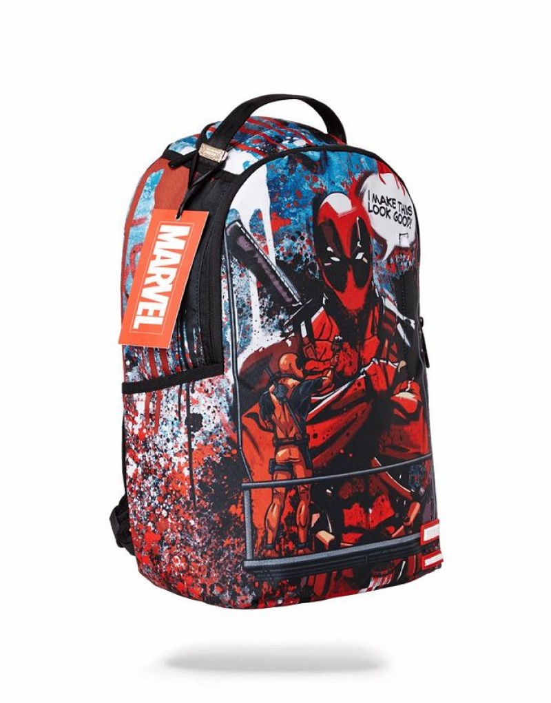 Multicolor Men's Sprayground Deadpool Painting Deadpool Backpacks | FGMC30951