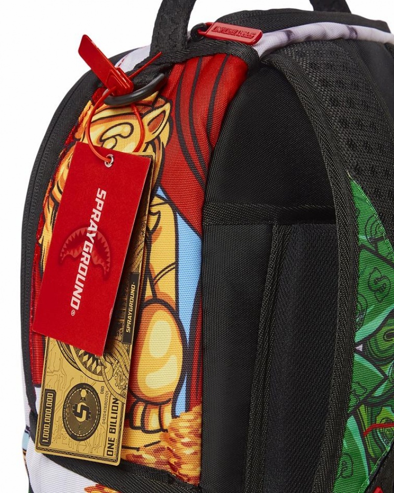 Multicolor Men's Sprayground Diablo Money Dip Backpacks | CQFN89241