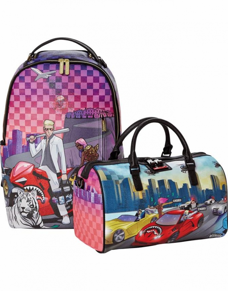 Multicolor Men's Sprayground Dope Bag Dealer Backpacks | ECIW62387