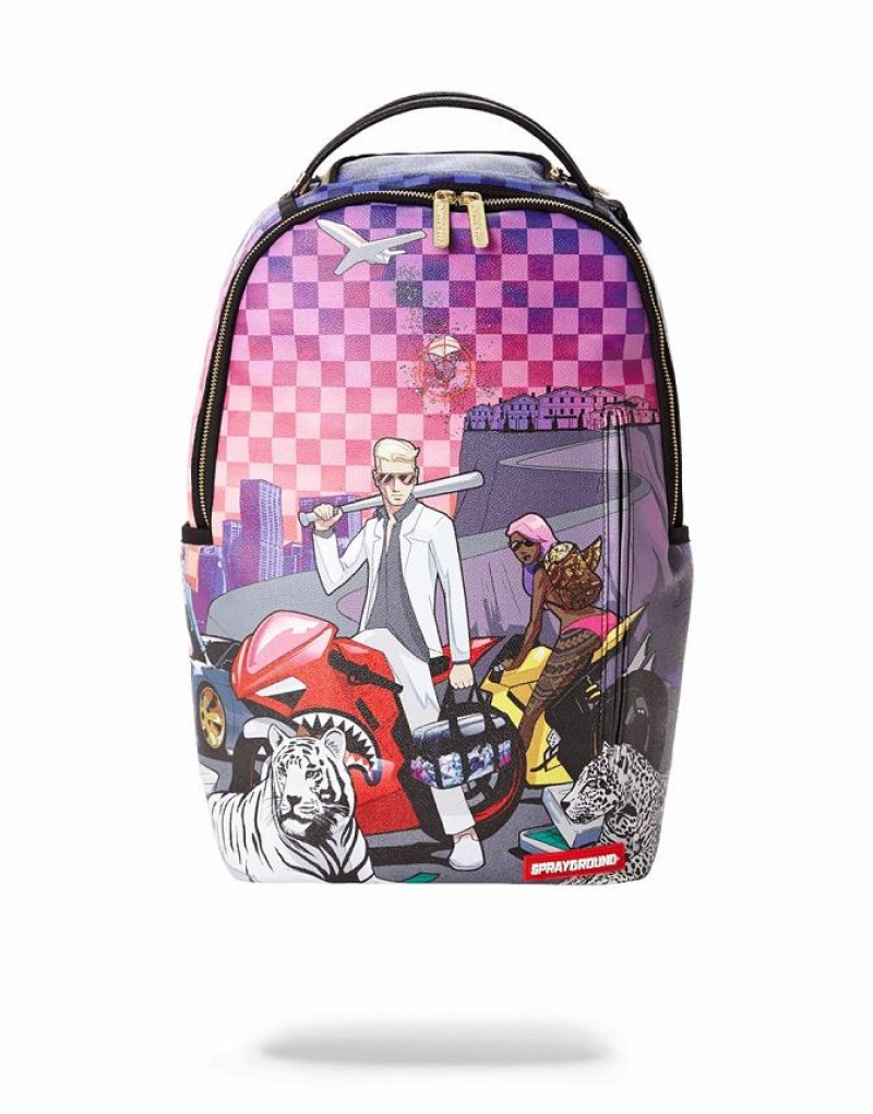 Multicolor Men\'s Sprayground Dope Bag Dealer Backpacks | ECIW62387