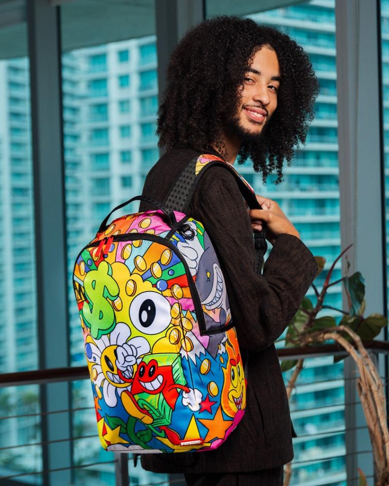 Multicolor Men's Sprayground Early Dazed Backpacks | MPWO47201