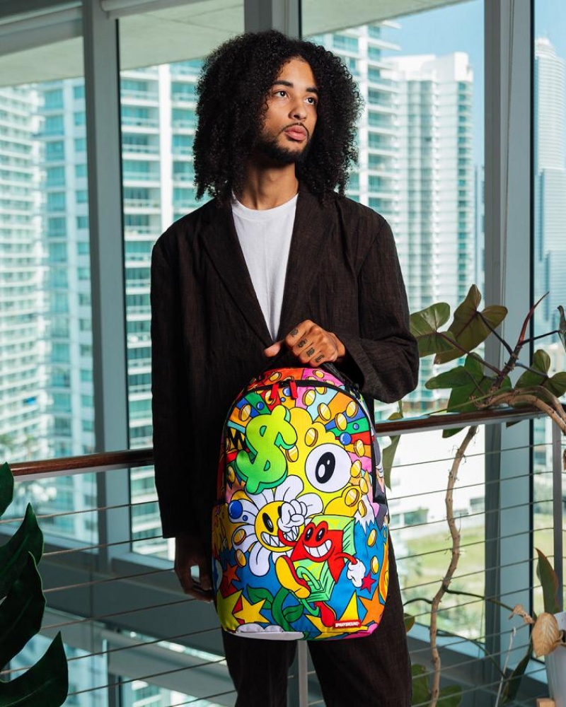 Multicolor Men's Sprayground Early Dazed Backpacks | MPWO47201