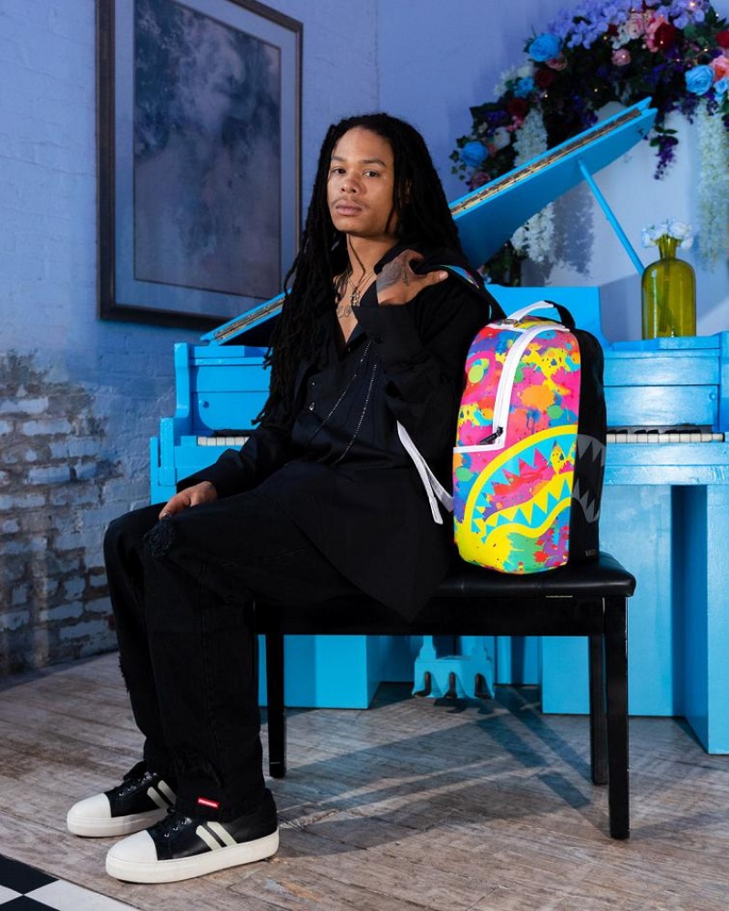 Multicolor Men's Sprayground Euphoric Darkness Backpacks | XTWU75809