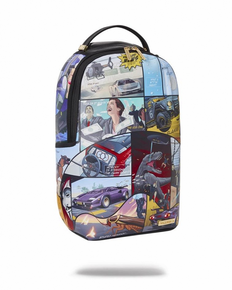 Multicolor Men's Sprayground Everyday's A Movie Backpacks | LYMV94317