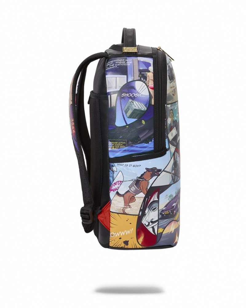 Multicolor Men's Sprayground Everyday's A Movie Backpacks | LYMV94317