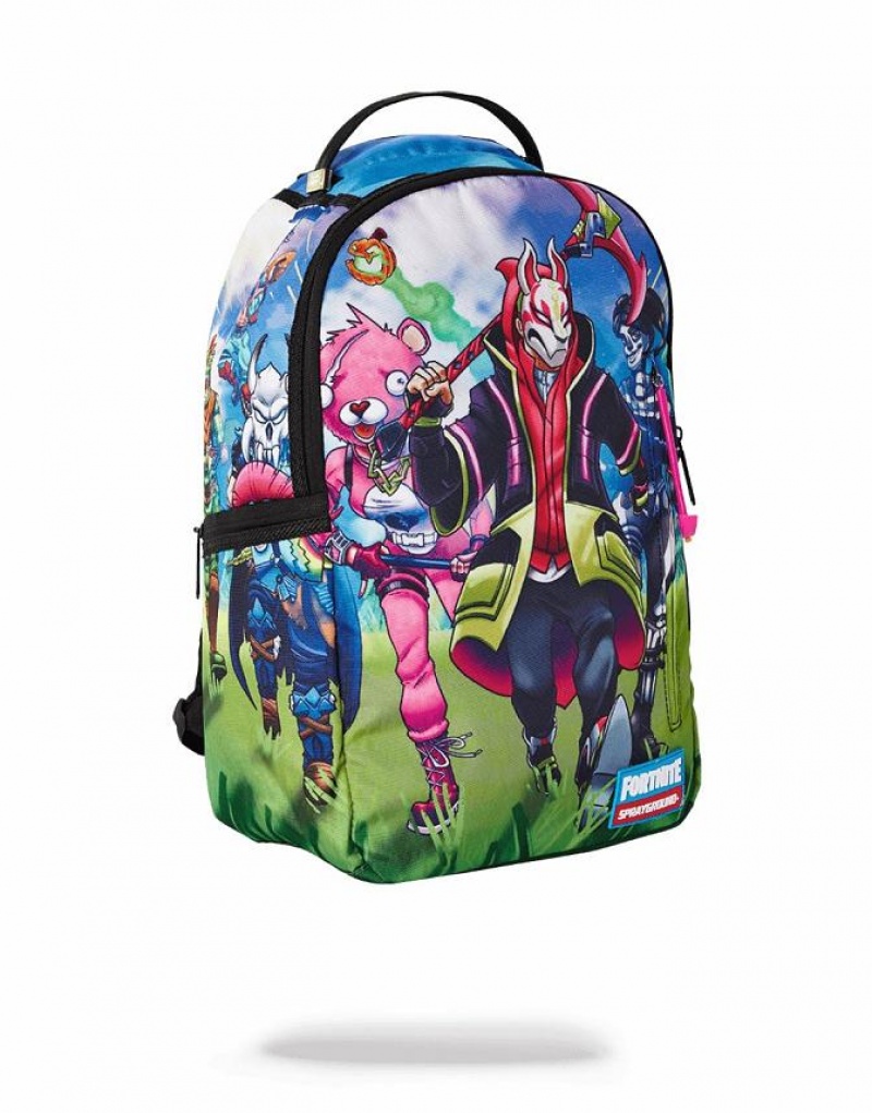 Multicolor Men's Sprayground Fortnite Running Skins Backpacks | YHPJ13948