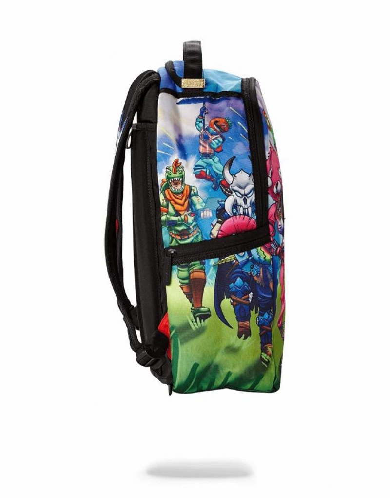 Multicolor Men's Sprayground Fortnite Running Skins Backpacks | YHPJ13948