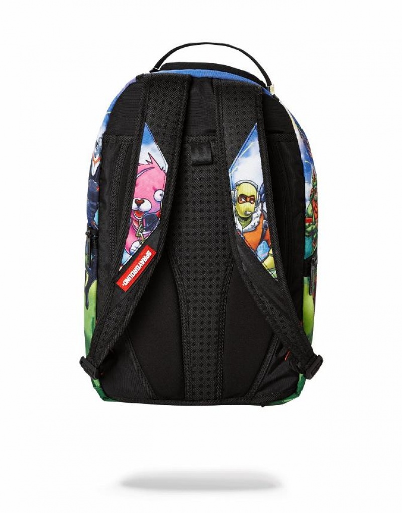 Multicolor Men's Sprayground Fortnite Running Skins Backpacks | YHPJ13948