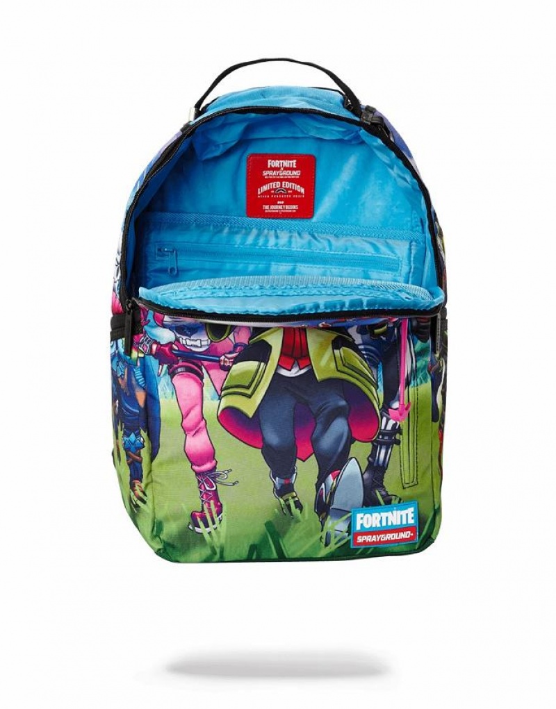 Multicolor Men's Sprayground Fortnite Running Skins Backpacks | YHPJ13948