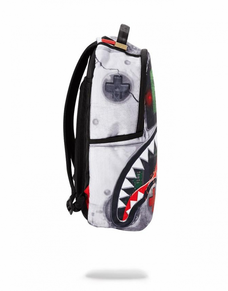 Multicolor Men's Sprayground Game Over Shark Backpacks | RFEG49083