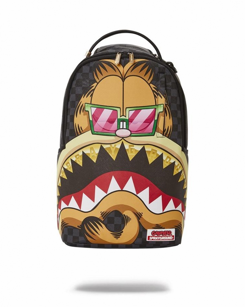 Multicolor Men\'s Sprayground Garfield Grills Backpacks | RFGO72365