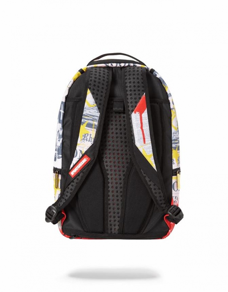 Multicolor Men's Sprayground Gold Astronaut Backpacks | QXKG67801