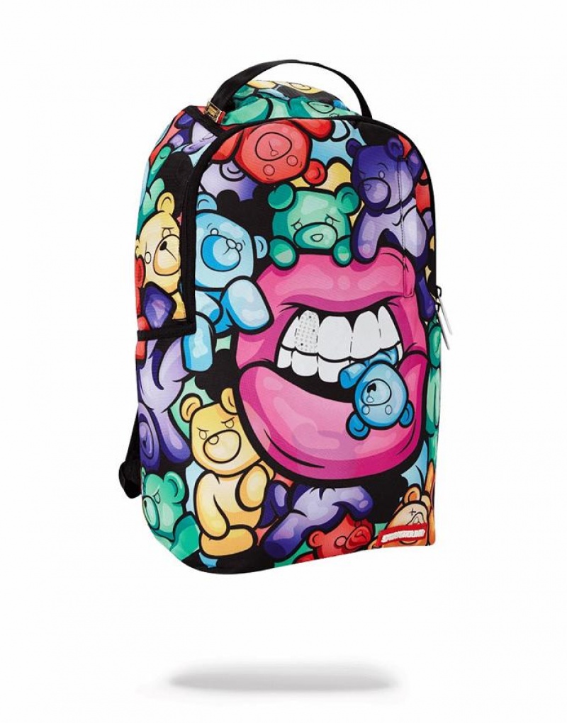 Multicolor Men's Sprayground Gummy Lips Backpacks | BHSM39750