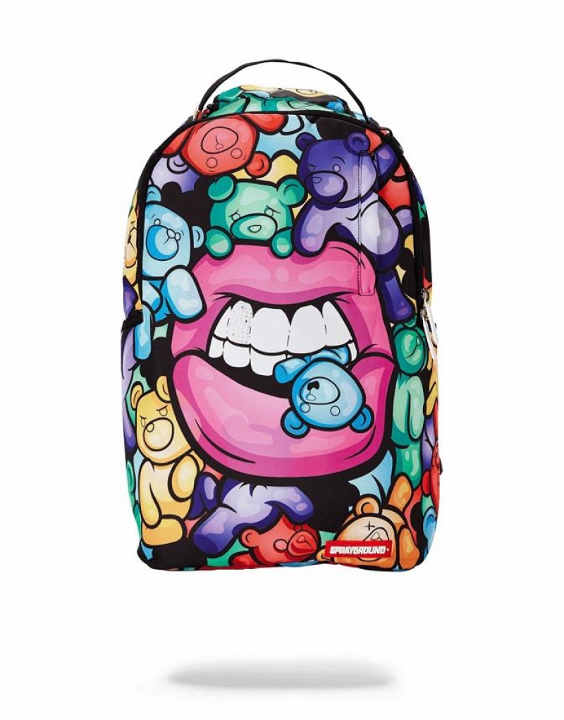 Multicolor Men\'s Sprayground Gummy Lips Backpacks | BHSM39750