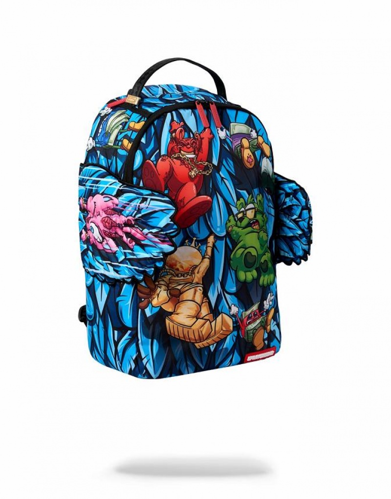 Multicolor Men's Sprayground Hang In There Backpacks | FSPE63801