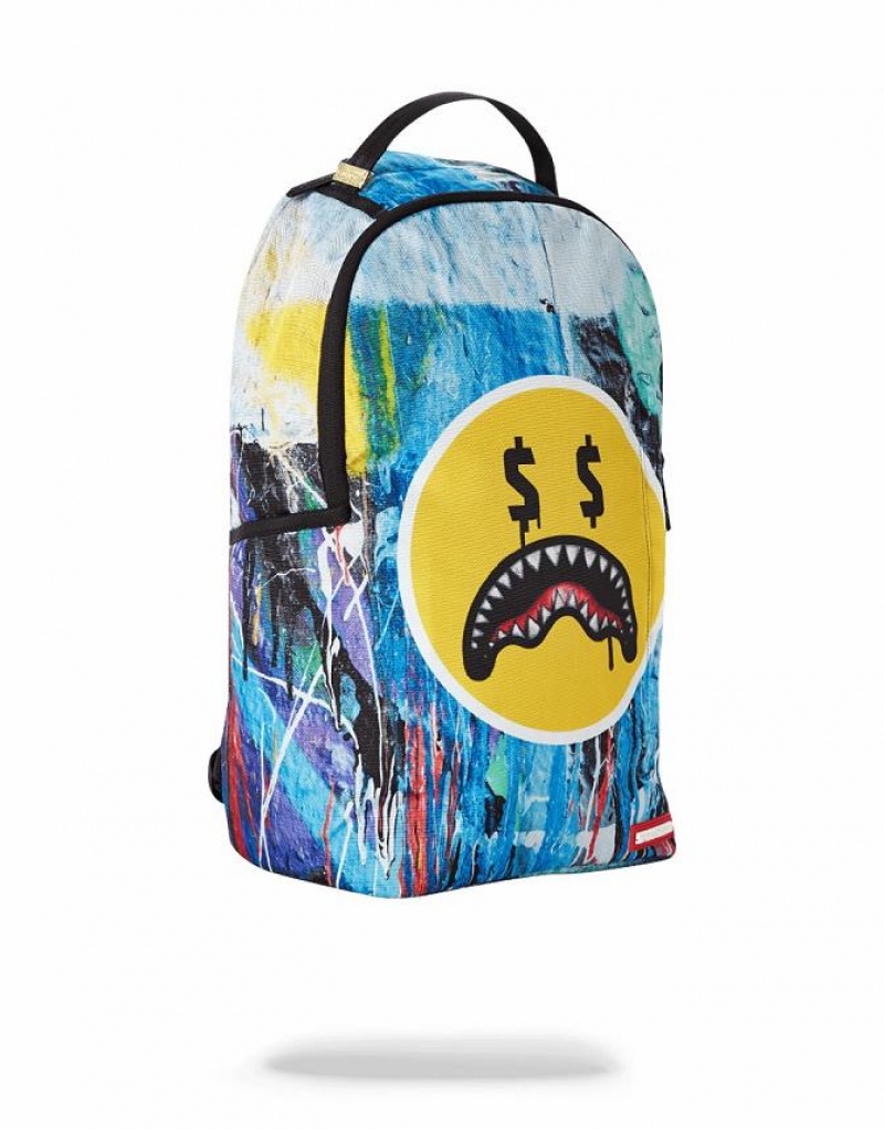 Multicolor Men's Sprayground Have A Sharky Day Backpacks | CYZI16387