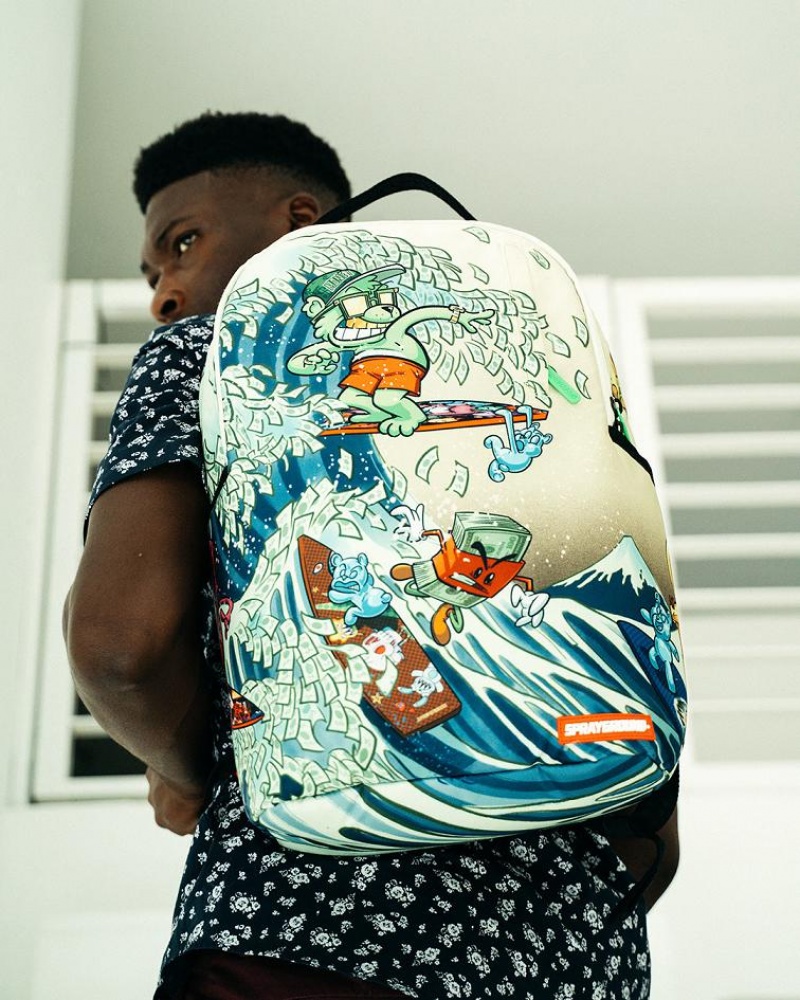 Multicolor Men's Sprayground Head High Backpacks | AJKF25370