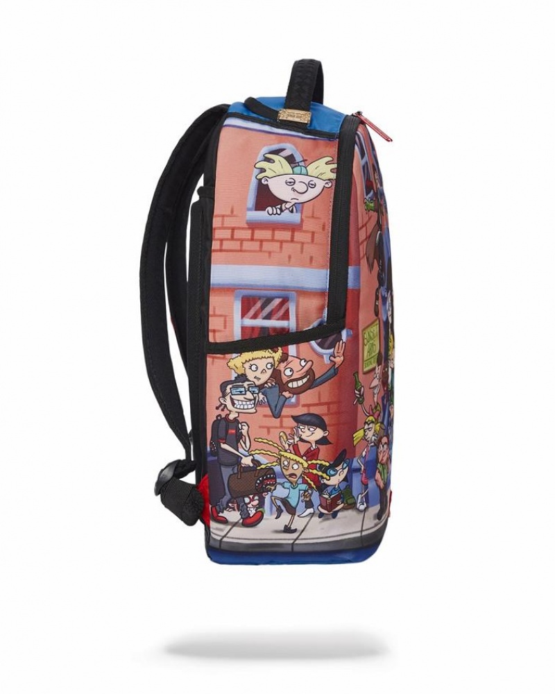 Multicolor Men's Sprayground Hey Arnold Anniversary Backpacks | EUKS69107