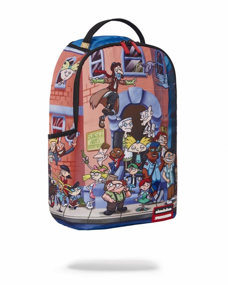 Multicolor Men's Sprayground Hey Arnold Anniversary Backpacks | EUKS69107