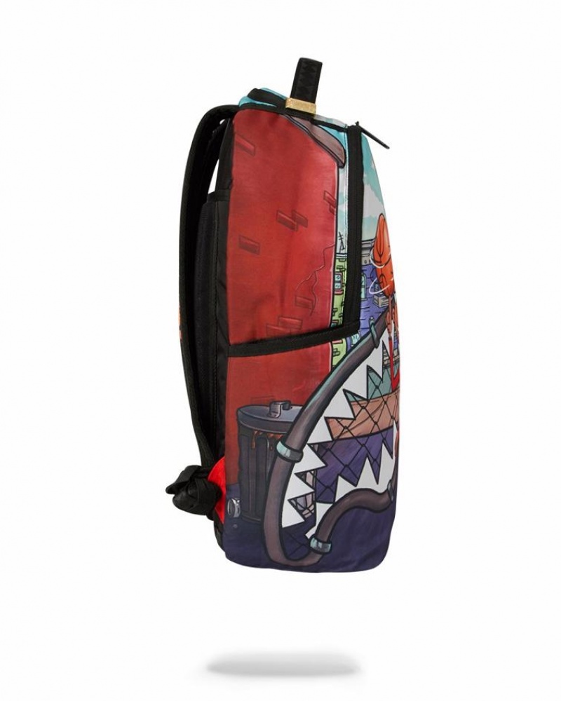 Multicolor Men's Sprayground Hey Arnold Backpacks | OQAH54319