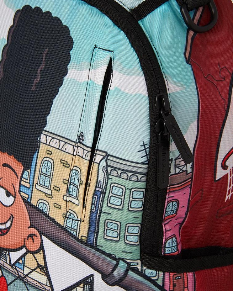 Multicolor Men's Sprayground Hey Arnold Backpacks | OQAH54319