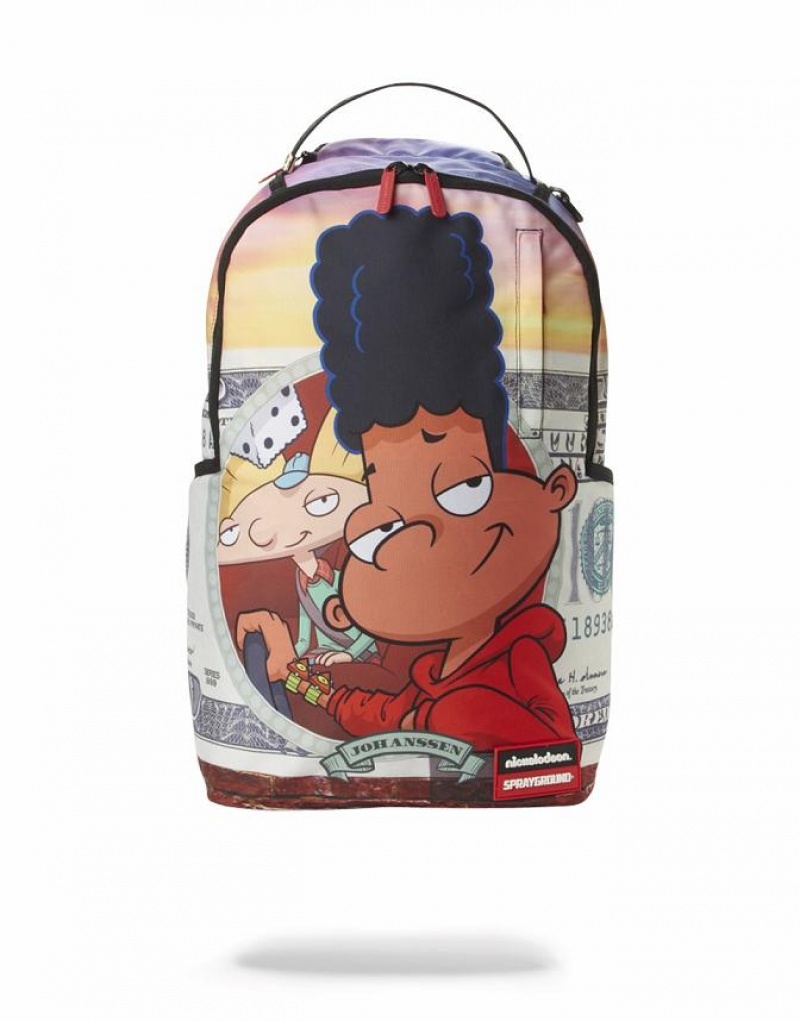 Multicolor Men\'s Sprayground Hey Arnold Backpacks | HESM43201