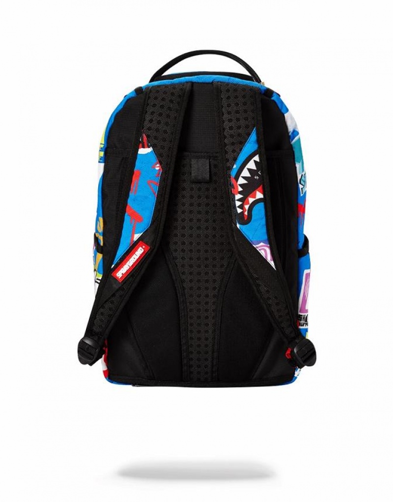 Multicolor Men's Sprayground Japanese Street Sign Backpacks | NUCS56897