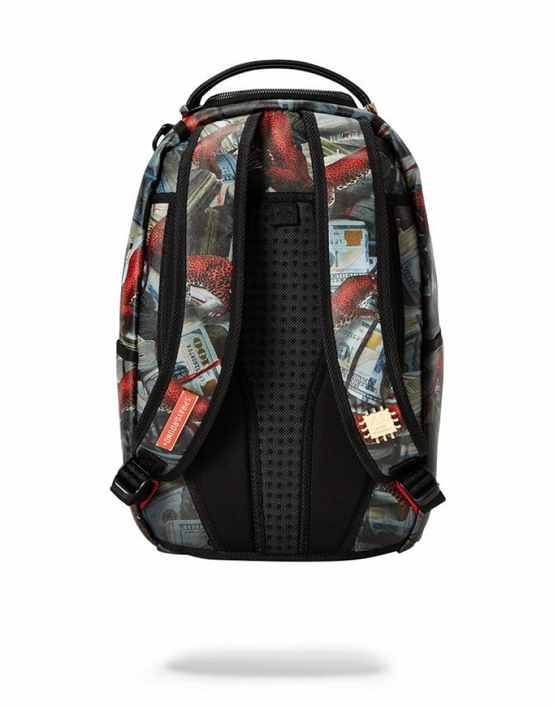 Multicolor Men's Sprayground Leopard Money Backpacks | LPFD89502