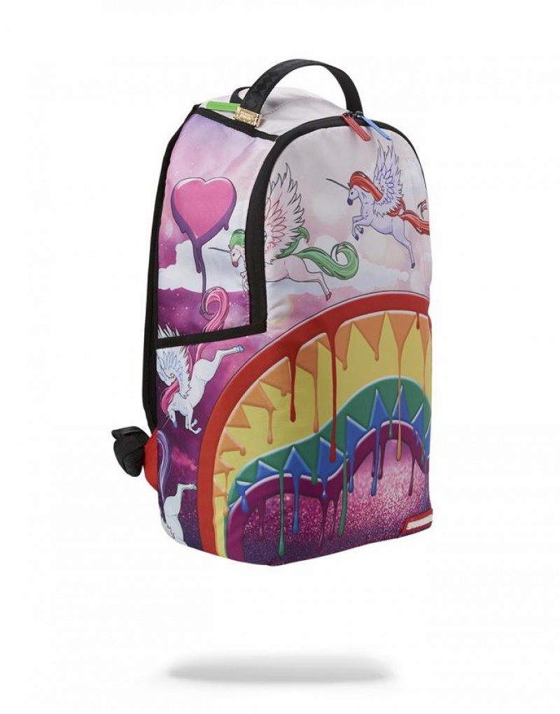 Multicolor Men's Sprayground Melt The Rainbow Backpacks | YSEK89714