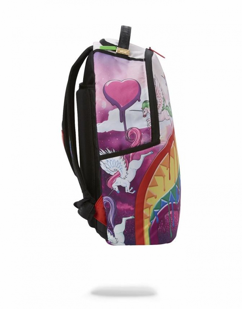 Multicolor Men's Sprayground Melt The Rainbow Backpacks | YSEK89714