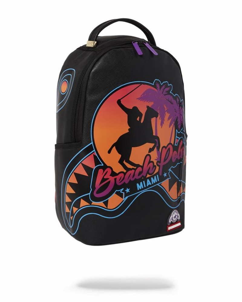 Multicolor Men's Sprayground Miami Beach Polo Backpacks | LGKA89021