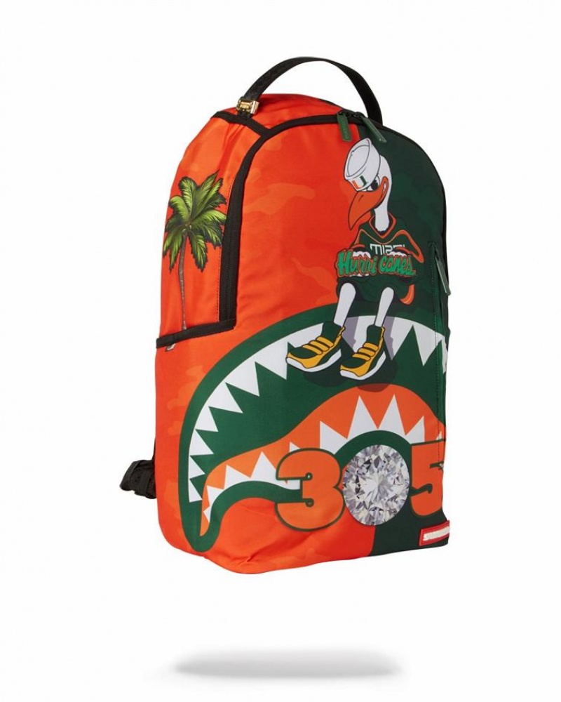 Multicolor Men's Sprayground Miami Hurricanes Backpacks | QJDR29618