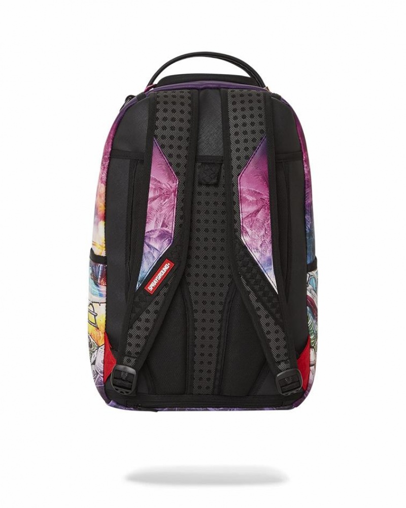 Multicolor Men's Sprayground Miami Vice Backpacks | UYKW20743