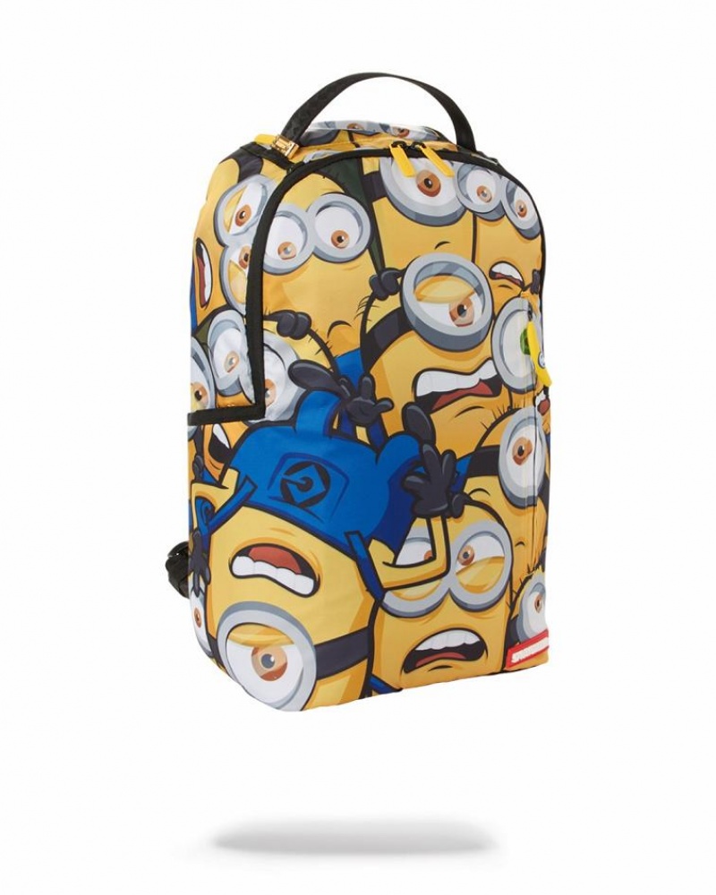 Multicolor Men's Sprayground Minions Crammed Backpacks | WVSE28405