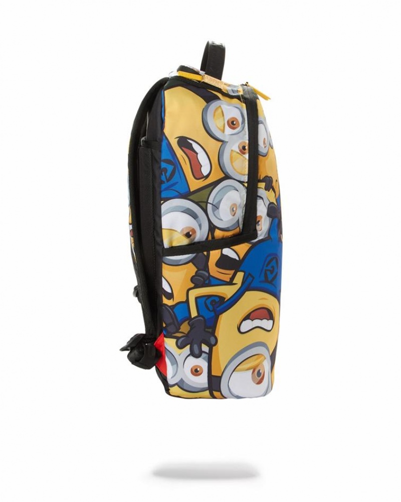 Multicolor Men's Sprayground Minions Crammed Backpacks | WVSE28405