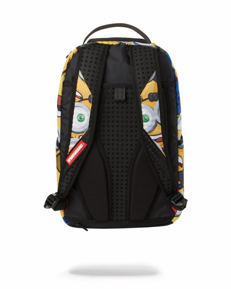 Multicolor Men's Sprayground Minions Crammed Backpacks | WVSE28405