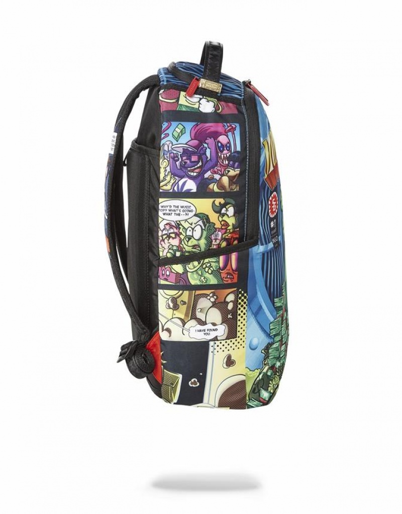 Multicolor Men's Sprayground Money Bear Backpacks | BKFX47631