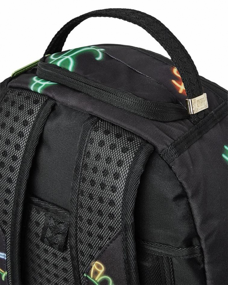 Multicolor Men's Sprayground Money Bear City Lights Backpacks | NPBI63792