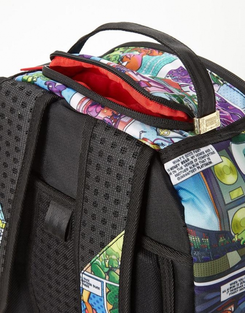 Multicolor Men's Sprayground Money Bear Comic Backpacks | JOQY05914