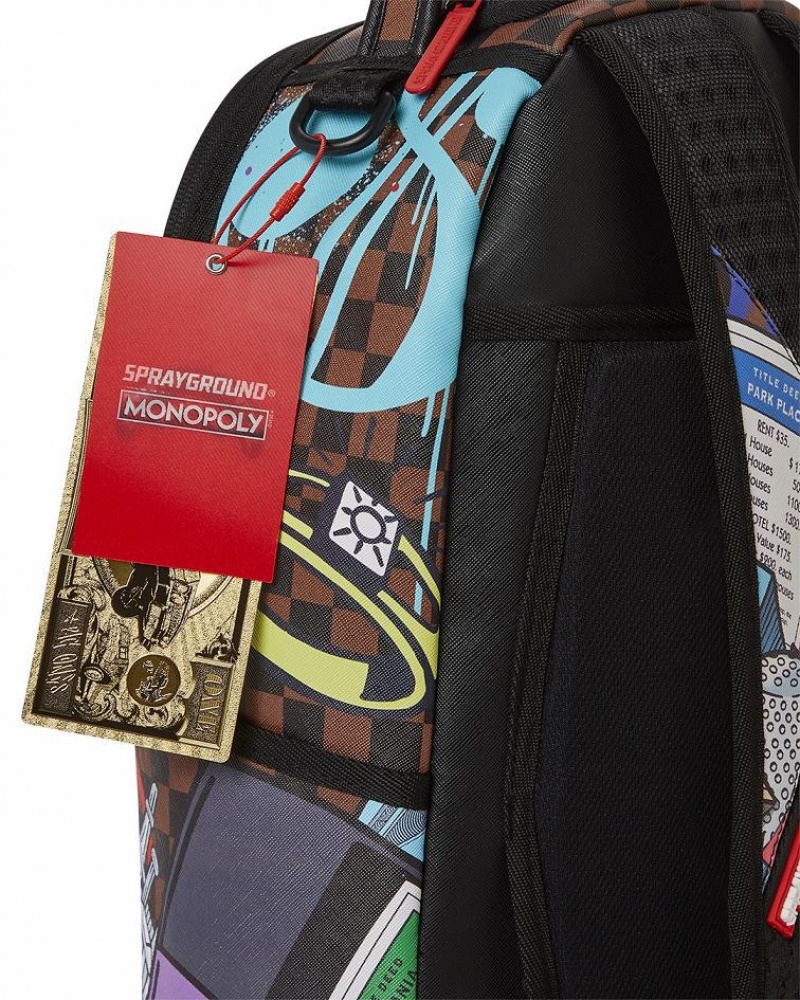 Multicolor Men's Sprayground Monopoly Backpacks | DITG54718