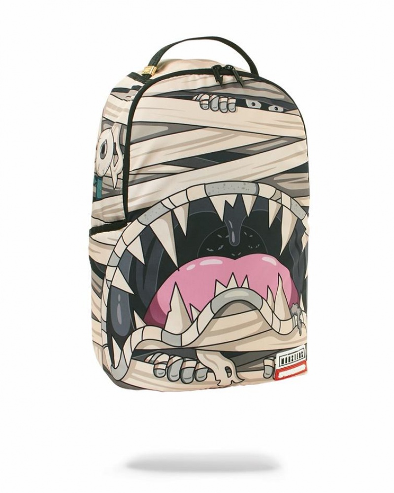 Multicolor Men's Sprayground Monsters Mummy Shark Backpacks | IFAR53640