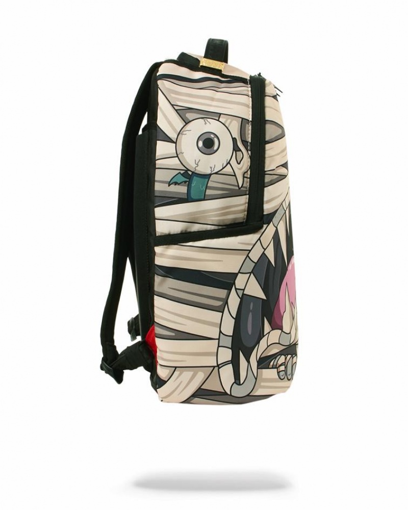 Multicolor Men's Sprayground Monsters Mummy Shark Backpacks | IFAR53640