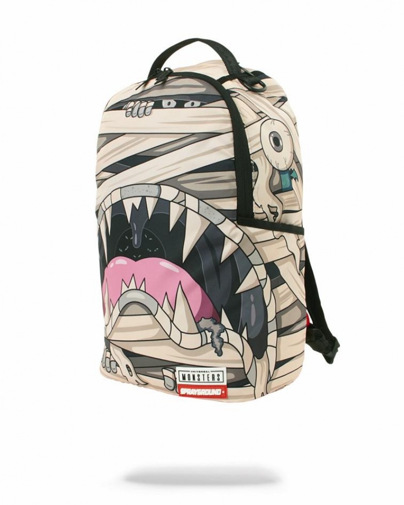 Multicolor Men's Sprayground Monsters Mummy Shark Backpacks | IFAR53640