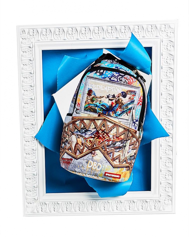 Multicolor Men's Sprayground Museum Of Backpacks | ZOQJ80769