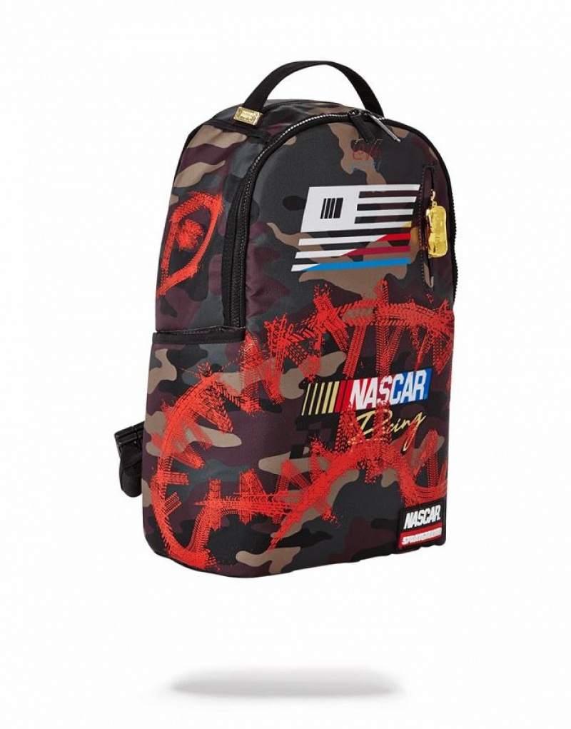 Multicolor Men's Sprayground Nascar Burnout Backpacks | NIZL46578