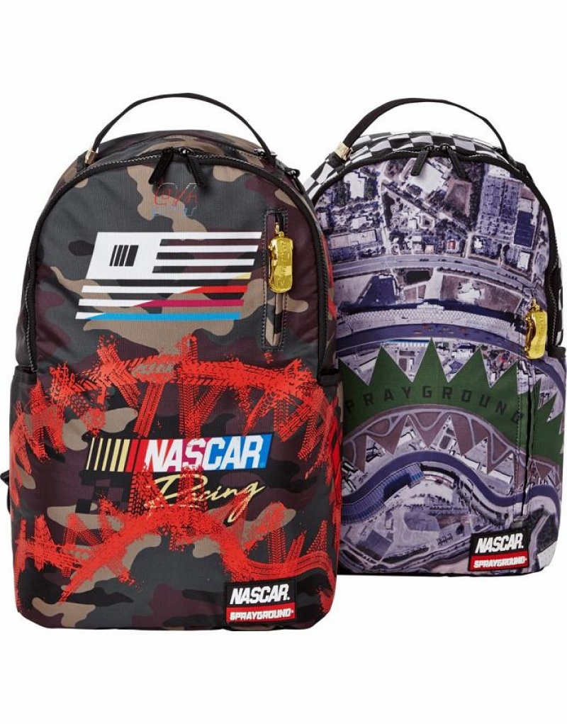 Multicolor Men's Sprayground Nascar Burnout Backpacks | NIZL46578