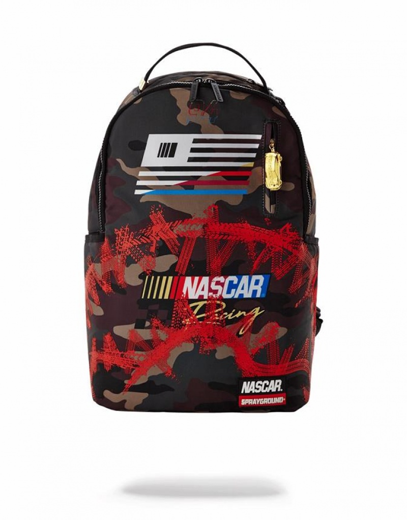 Multicolor Men\'s Sprayground Nascar Burnout Backpacks | NIZL46578