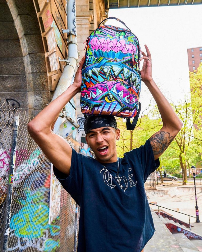 Multicolor Men's Sprayground Next Stop Backpacks | UKSE56407